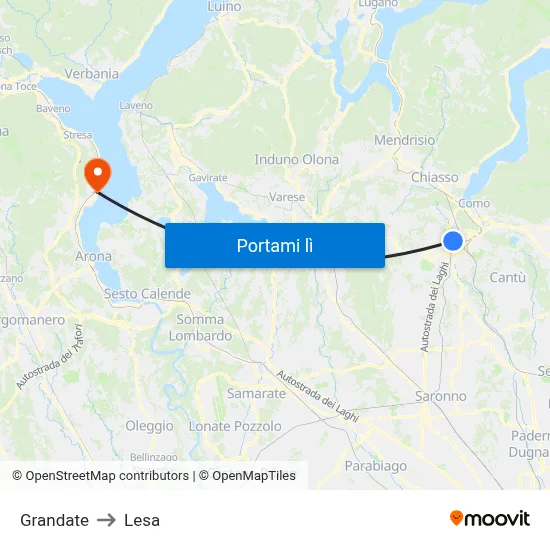 Grandate to Lesa map