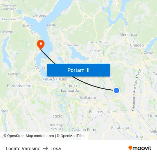 Locate Varesino to Lesa map