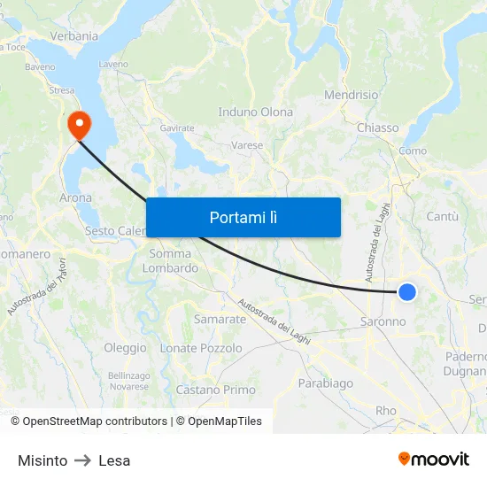 Misinto to Lesa map
