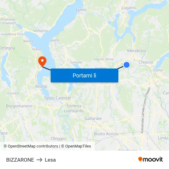 BIZZARONE to Lesa map