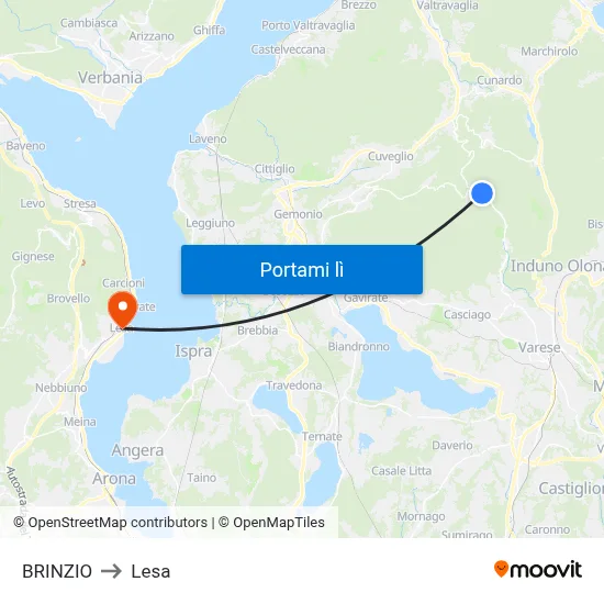 BRINZIO to Lesa map