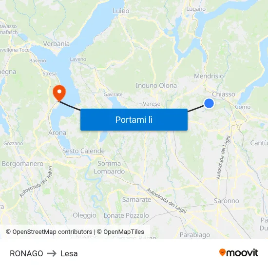 RONAGO to Lesa map