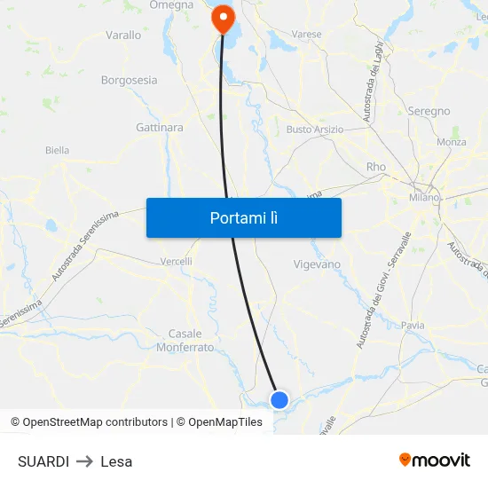 SUARDI to Lesa map