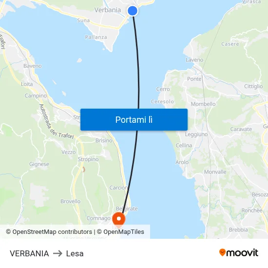 VERBANIA to Lesa map
