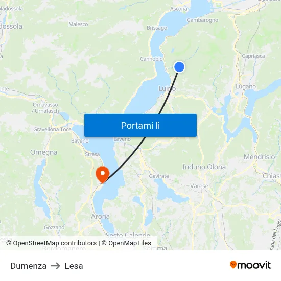 Dumenza to Lesa map