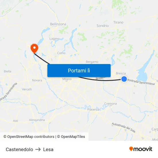 Castenedolo to Lesa map