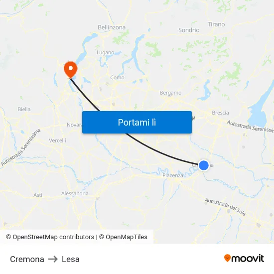 Cremona to Lesa map