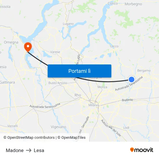 Madone to Lesa map