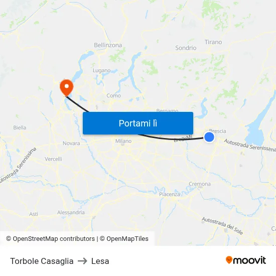 Torbole Casaglia to Lesa map