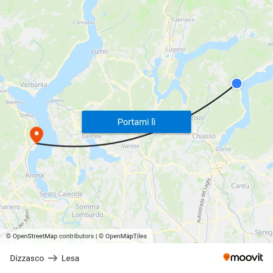 Dizzasco to Lesa map