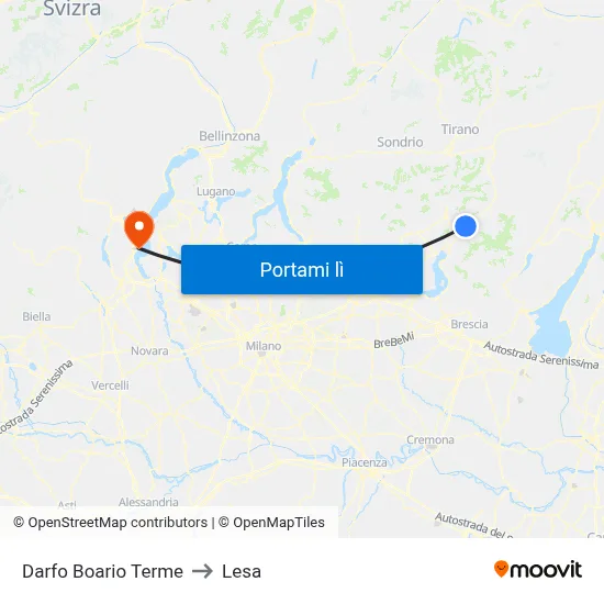 Darfo Boario Terme to Lesa map