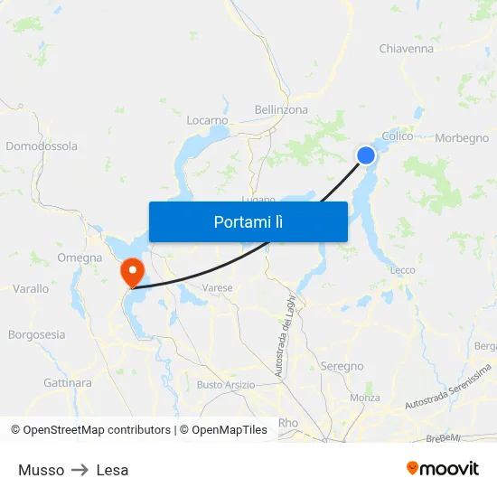 Musso to Lesa map