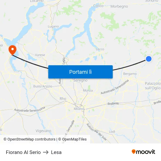 Fiorano Al Serio to Lesa map