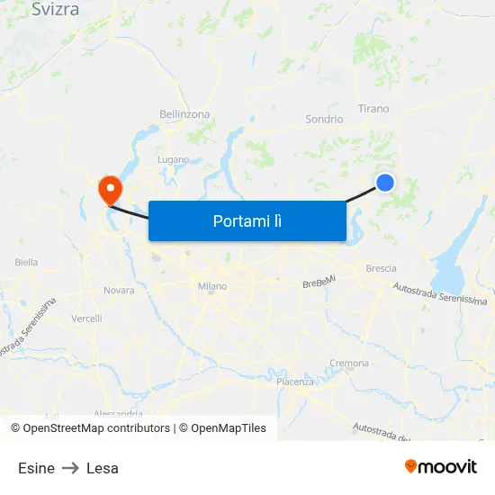 Esine to Lesa map