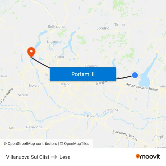 Villanuova Sul Clisi to Lesa map