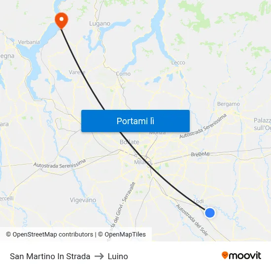 San Martino In Strada to Luino map
