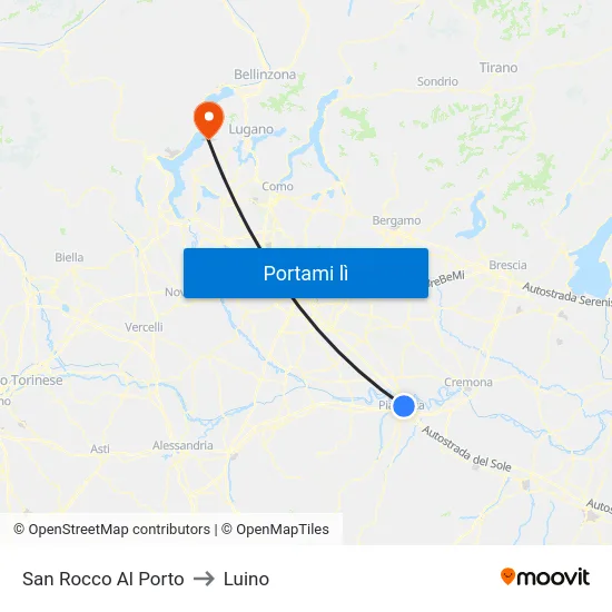 San Rocco Al Porto to Luino map