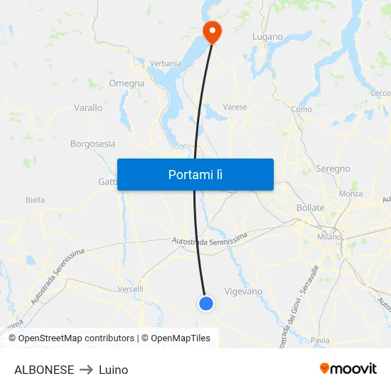 ALBONESE to Luino map