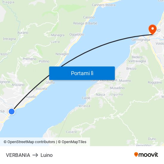 VERBANIA to Luino map