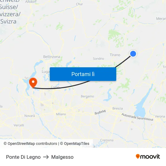 Ponte Di Legno to Malgesso map