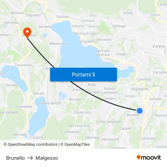 Brunello to Malgesso map