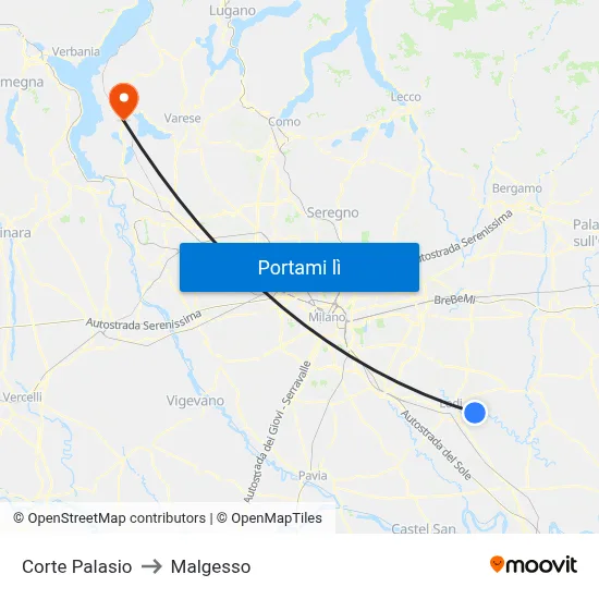 Corte Palasio to Malgesso map