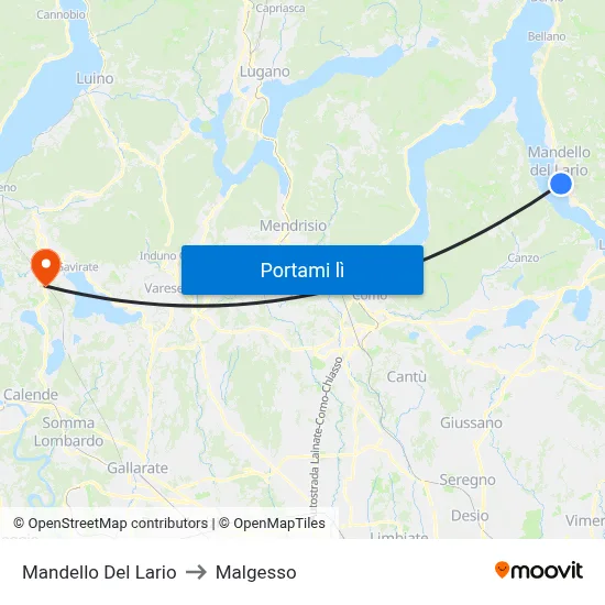 Mandello Del Lario to Malgesso map