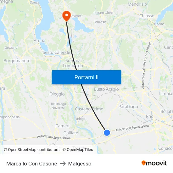 Marcallo Con Casone to Malgesso map