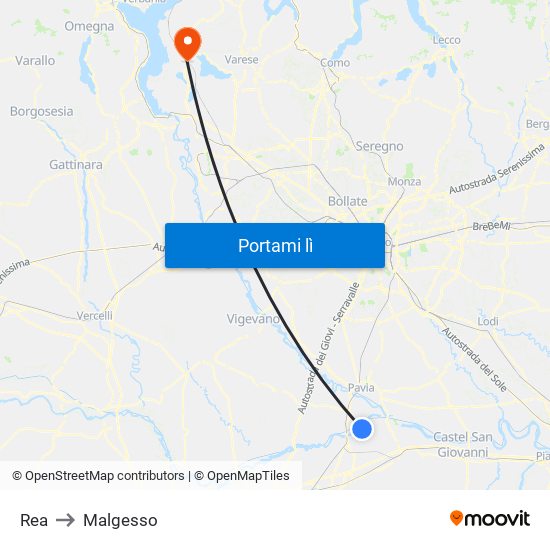 Rea to Malgesso map