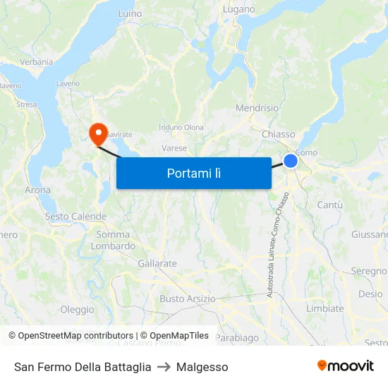 San Fermo Della Battaglia to Malgesso map
