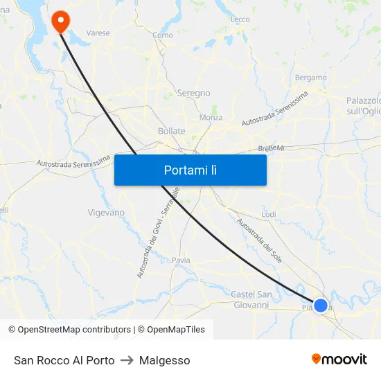 San Rocco Al Porto to Malgesso map