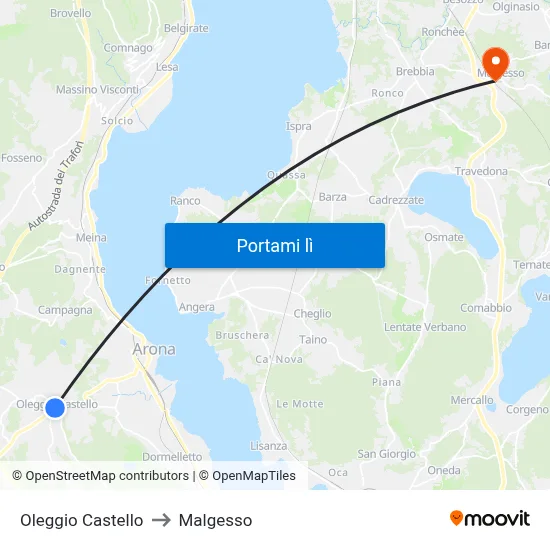 Oleggio Castello to Malgesso map
