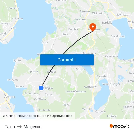 Taino to Malgesso map