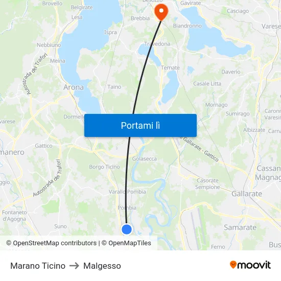 Marano Ticino to Malgesso map