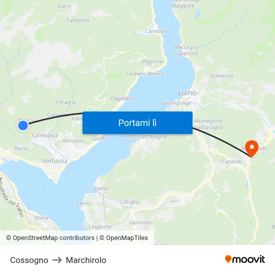 Cossogno to Marchirolo map