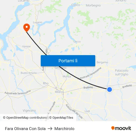 Fara Olivana Con Sola to Marchirolo map
