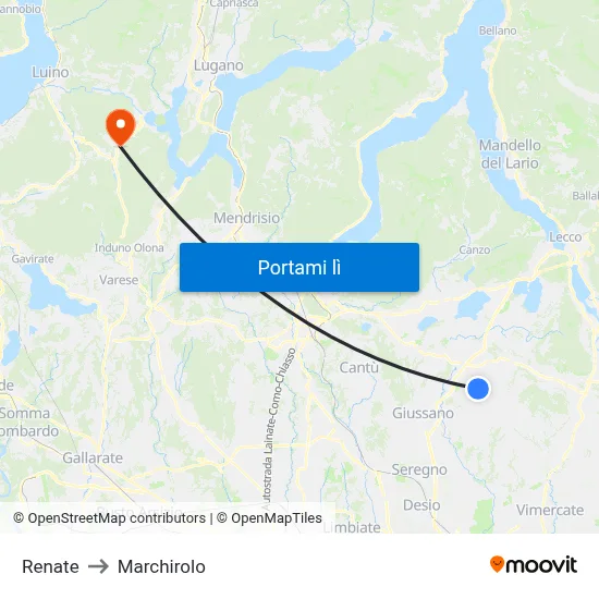 Renate to Marchirolo map