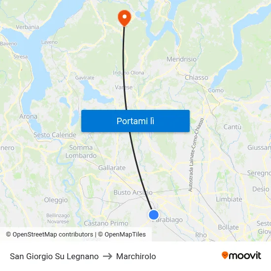 San Giorgio Su Legnano to Marchirolo map