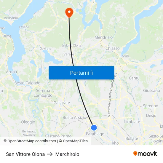 San Vittore Olona to Marchirolo map