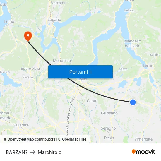 BARZAN? to Marchirolo map