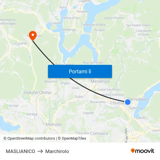MASLIANICO to Marchirolo map
