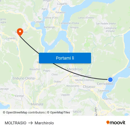 MOLTRASIO to Marchirolo map