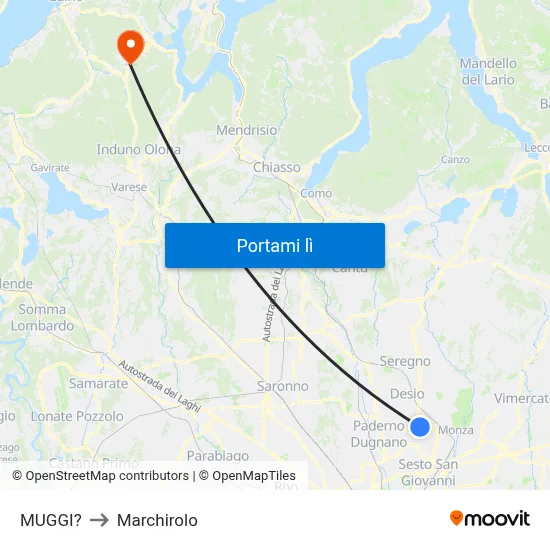 MUGGI? to Marchirolo map