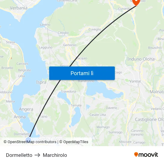 Dormelletto to Marchirolo map