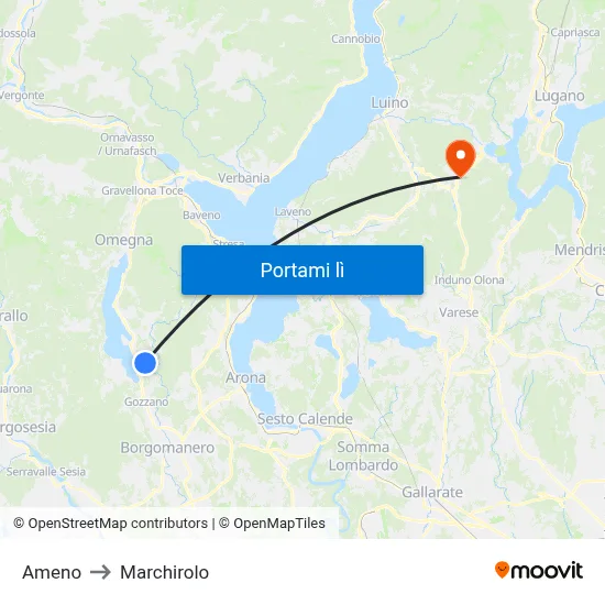 Ameno to Marchirolo map