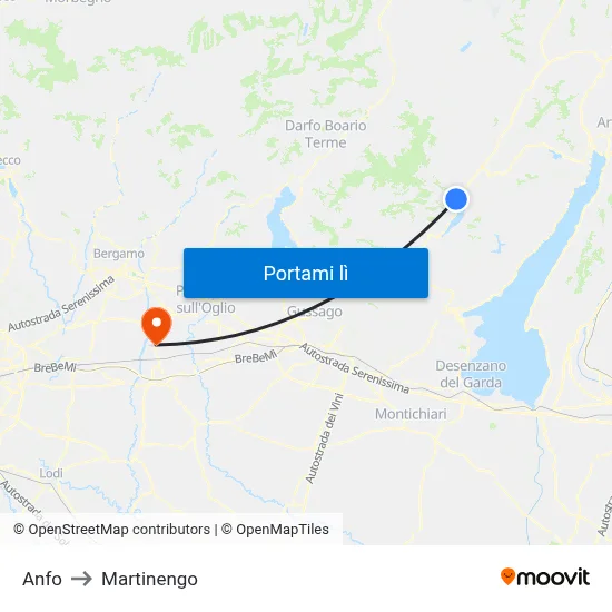 Anfo to Martinengo map