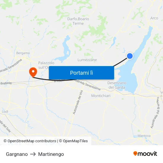 Gargnano to Martinengo map