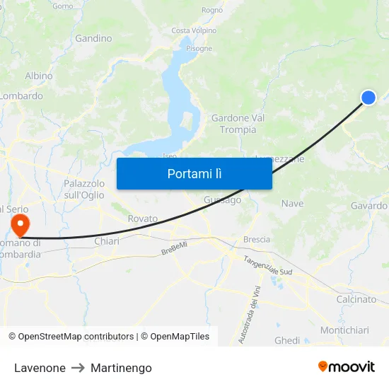 Lavenone to Martinengo map