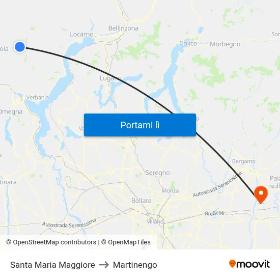 Santa Maria Maggiore to Martinengo map