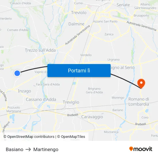 Basiano to Martinengo map
